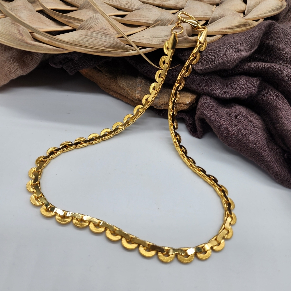 Rhodium/14K Gold plated Unique Chain Necklace Premium Jewelry Hypoallergenic